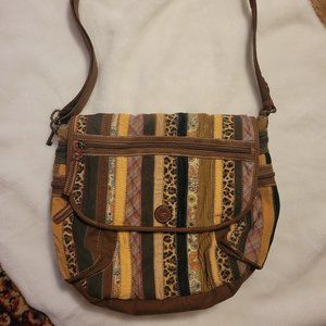 Fossil Vintage Crossbody Patchwork Canvas Purse